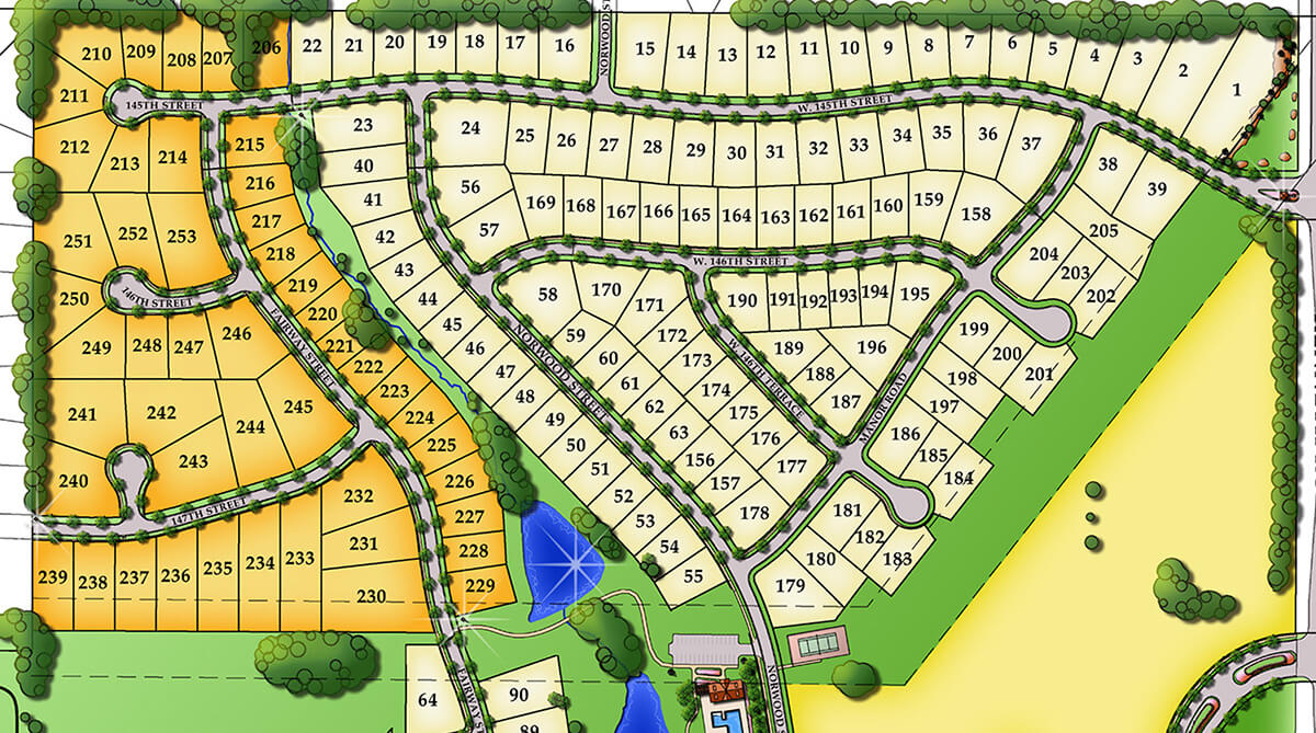 Site Plan of Wilshire at LeaBrooke in Leawood, Kansas Designed by NSPJ Architects