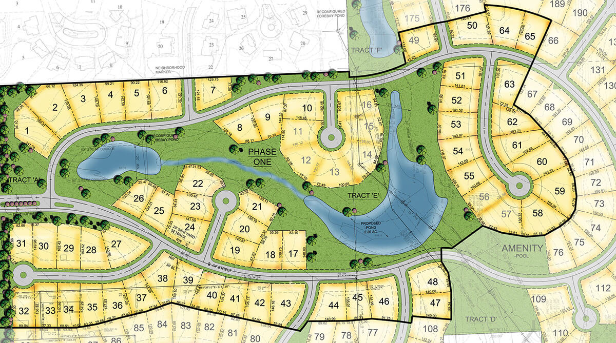 Site Plan for WatersEdge in Overland Park, Kansas Designed by NSPJ Architects