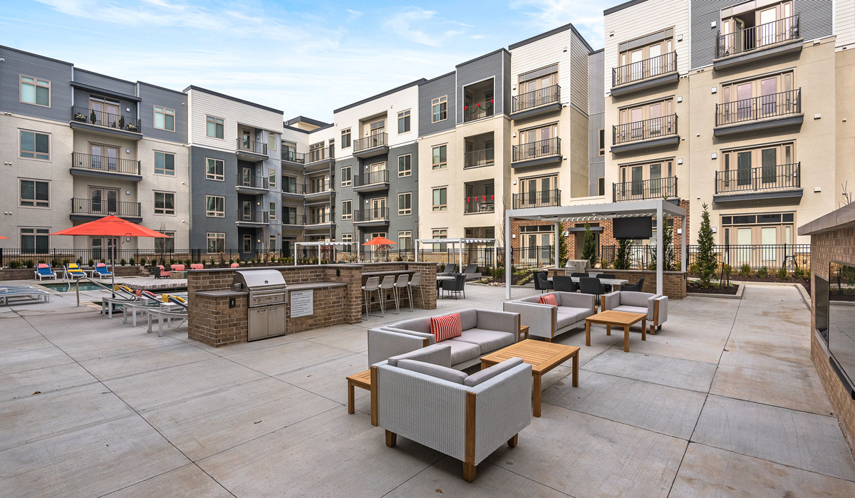Avenue 80 Grilling Areas in Overland Park, Kansas designed by NSPJ Architects and Landscape Architects