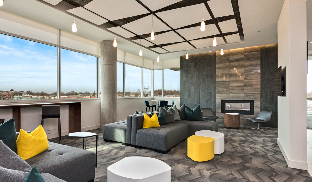 Sky80 Lounge at Avenue 80 in Overland Park, Kansas designed by NSPJ Architects and Landscape Architects