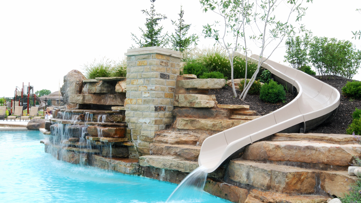 Waterslide at Summerwood in Overland Park, Kansas Designed by NSPJ Architects