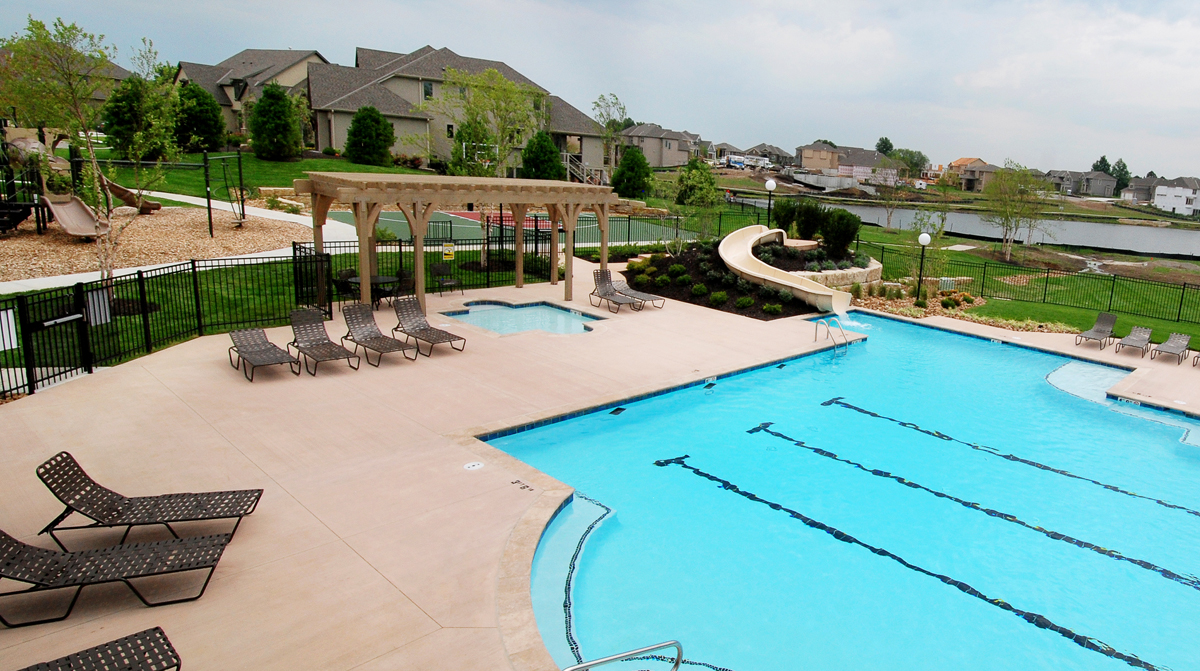 Pool at Wilshire by the Lake in Overland Park, Kansas Designed by NSPJ Architects