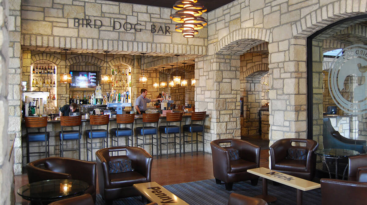 Bird Dog Bar at the Oread Hotel, designed by NSPJ Architects