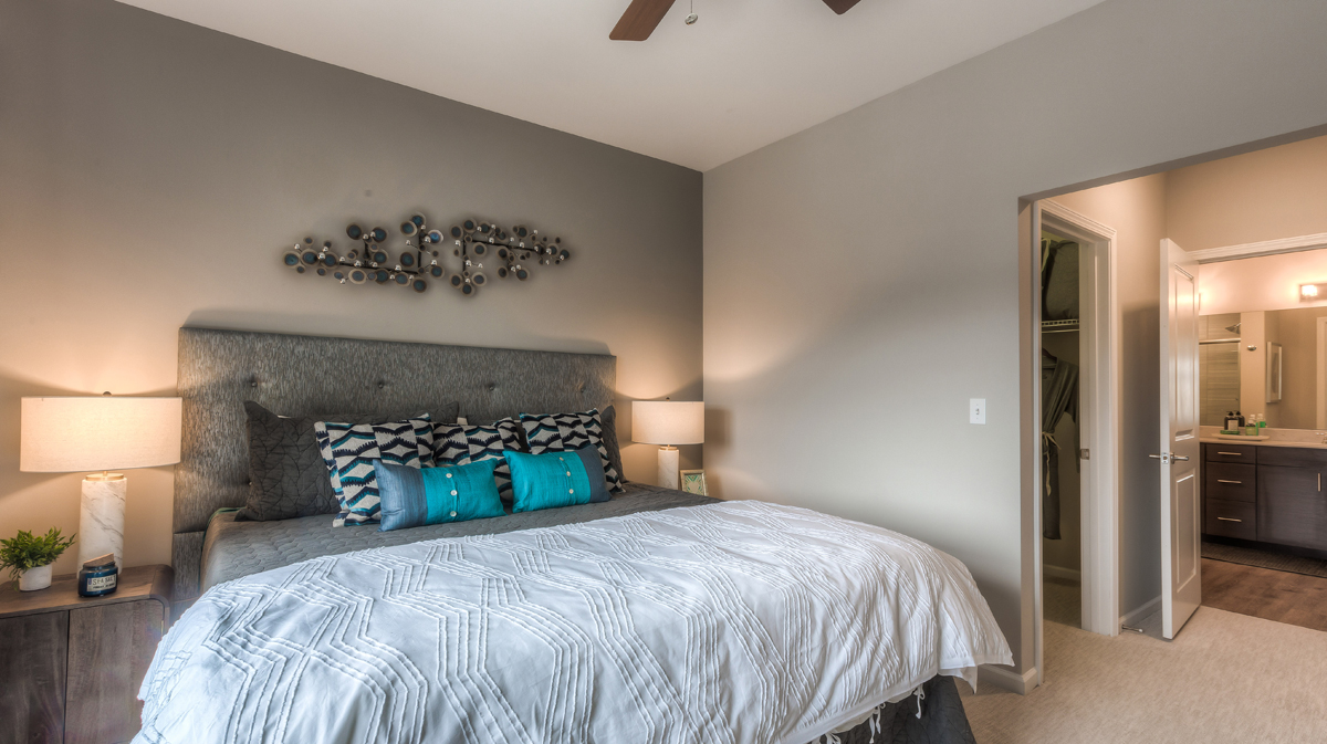 Unit master bedroom at Royale at CityPlace, designed by NSPJ Architects