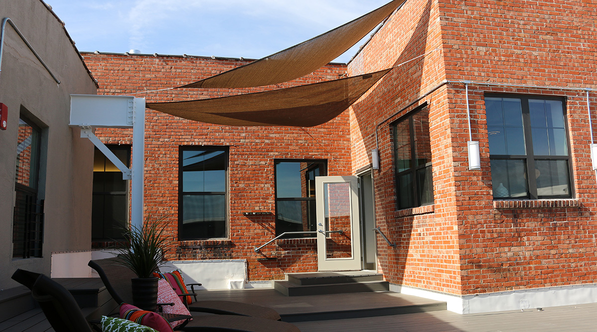 Rooftop Deck Door at Congress Lofts in Kansas City, Missouri Designed by NSPJ Architects