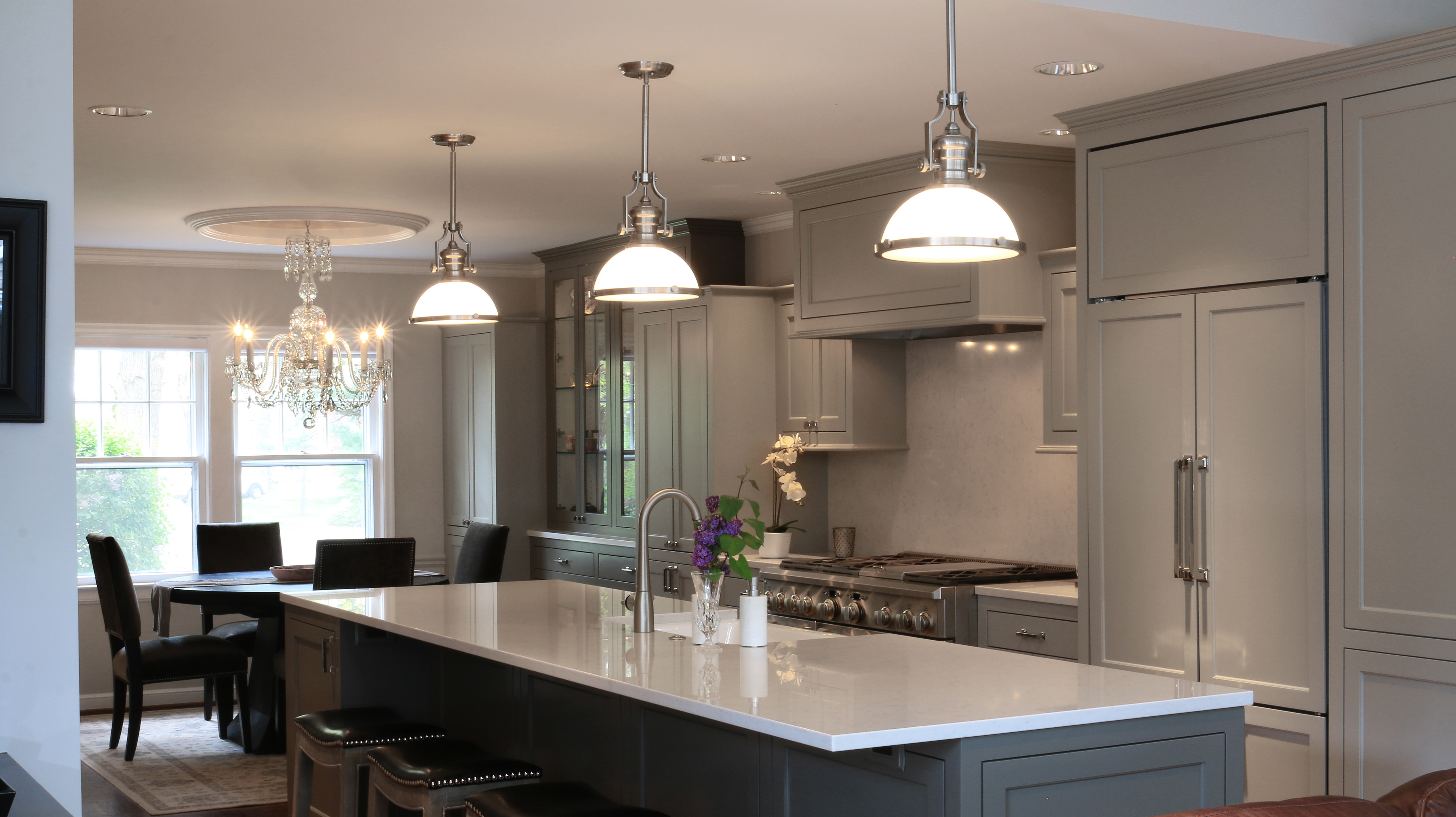 Kitchen island in Leawood, Kansas Cape Cod style home