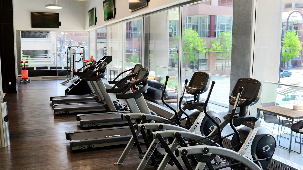 Gym at Sky on Main Luxury Apartments, designed by NSPJ Architects