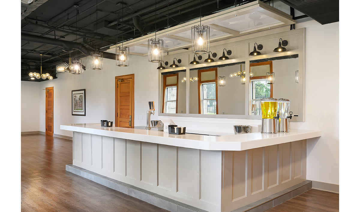 The Loretto Event Space Bar Area in Kansas City, Missouri remodeled by NSPJ Architects