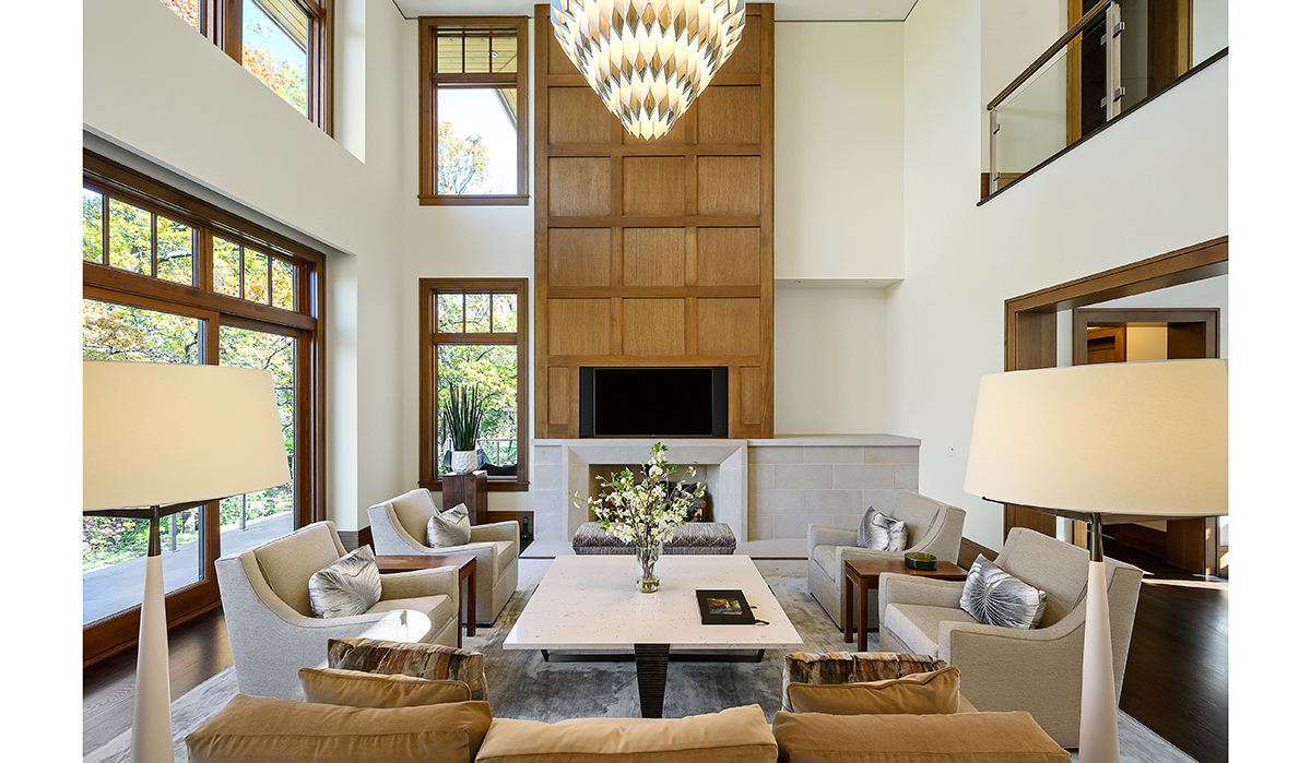Prairie-Style Contemporary Formal 2 story Living Room