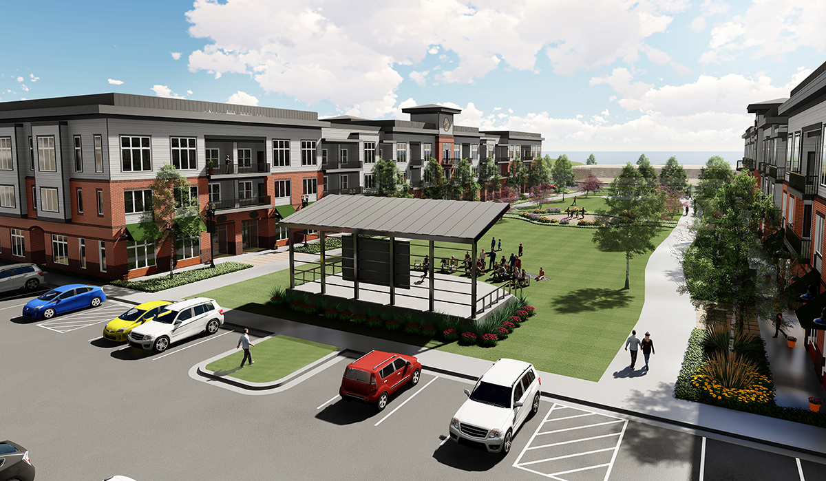 Old Town at Creekside Mixed Use in Parkville, Missouri designed by NSPJ Architects