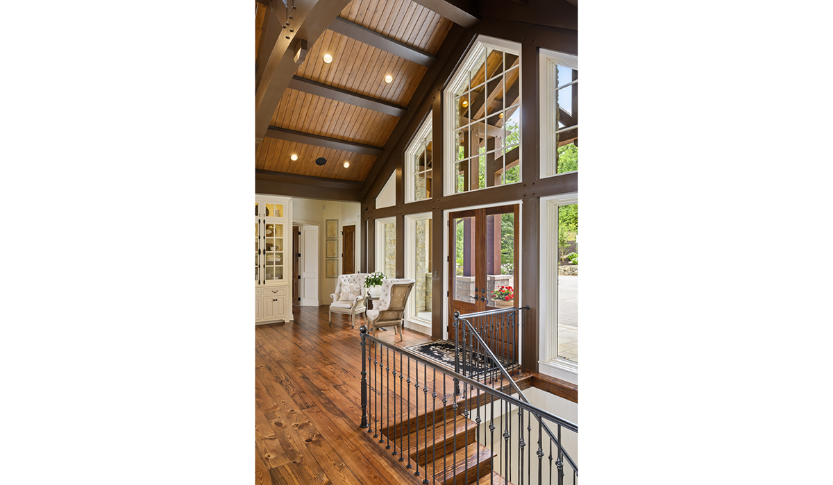 Entry Way at the Lake of the Ozarks Luxurious Home designed by NSPJ Architects