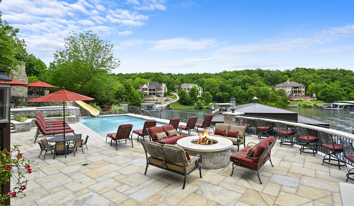 Lake of the Ozarks Luxurious Outdoor Living Space designed by NSPJ Landscape Architects