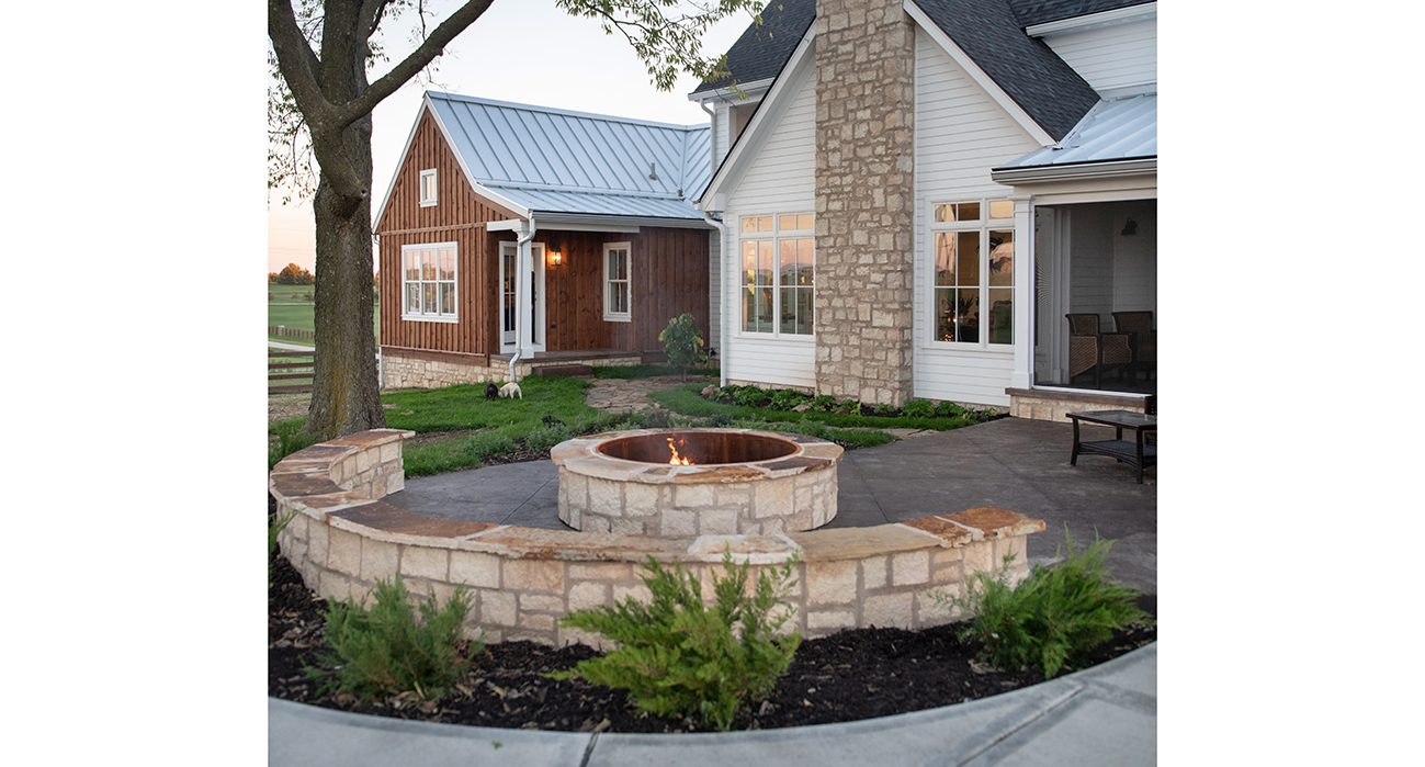 Fire Pit at Double Yoke Farm in Bonner Springs Kansas, Landscape Architecture by Katie Martinovic of NSPJ Architects