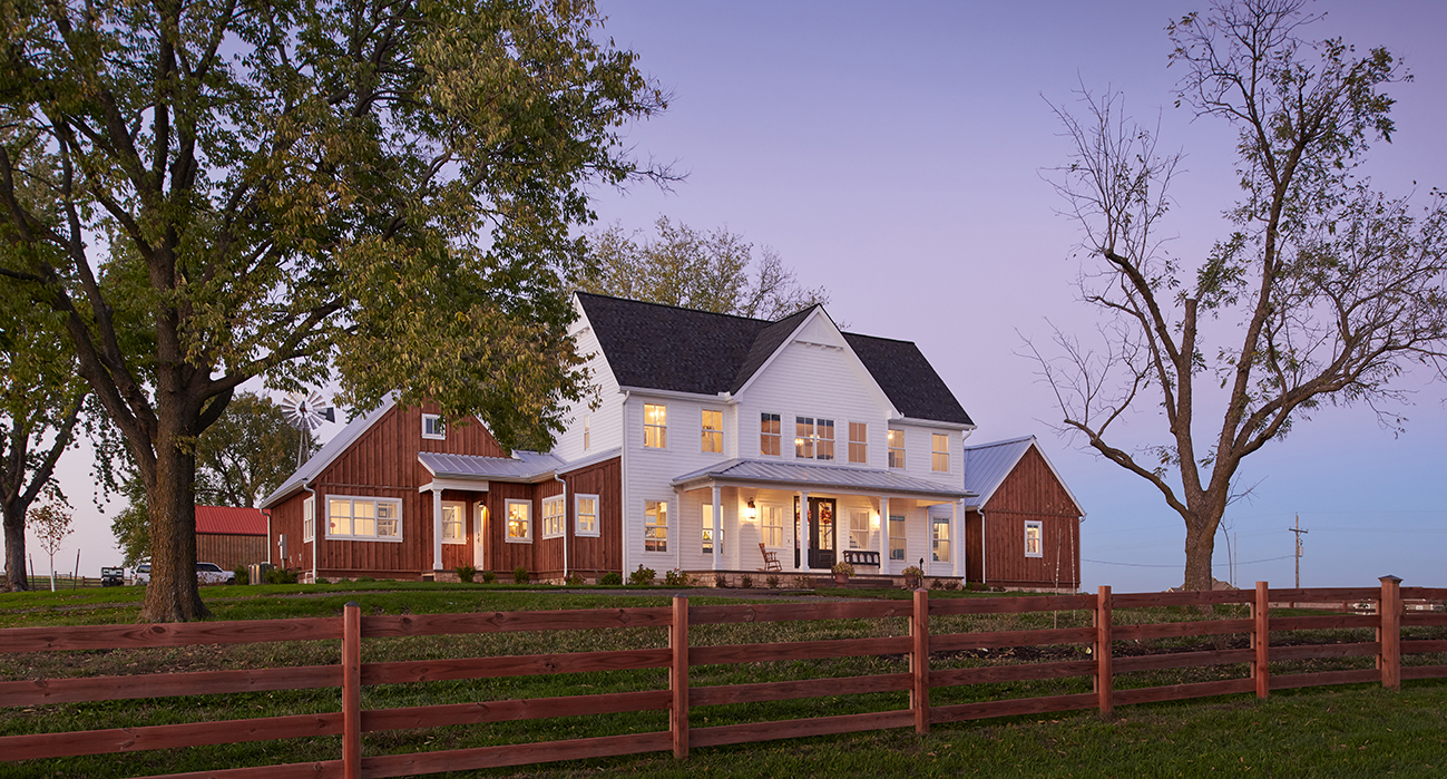 Sunset At Double Yoke Farm in Bonner Springs Kansas, Designed by Todd Hicks at NSPJ Architects.
