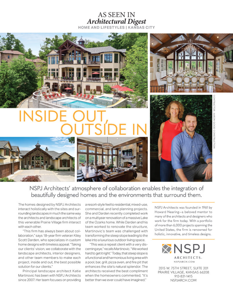 Inside out, Outside in - NSPJ Architects featured in Architectural Digest for Architecture and Landscape Architecture 