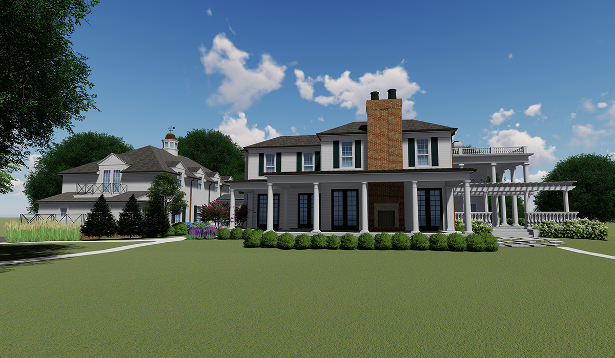 Rendering of the Georgian-Style Addition Historic Home Renovation in Kansas City, Missouri designed by NSPJ Architects