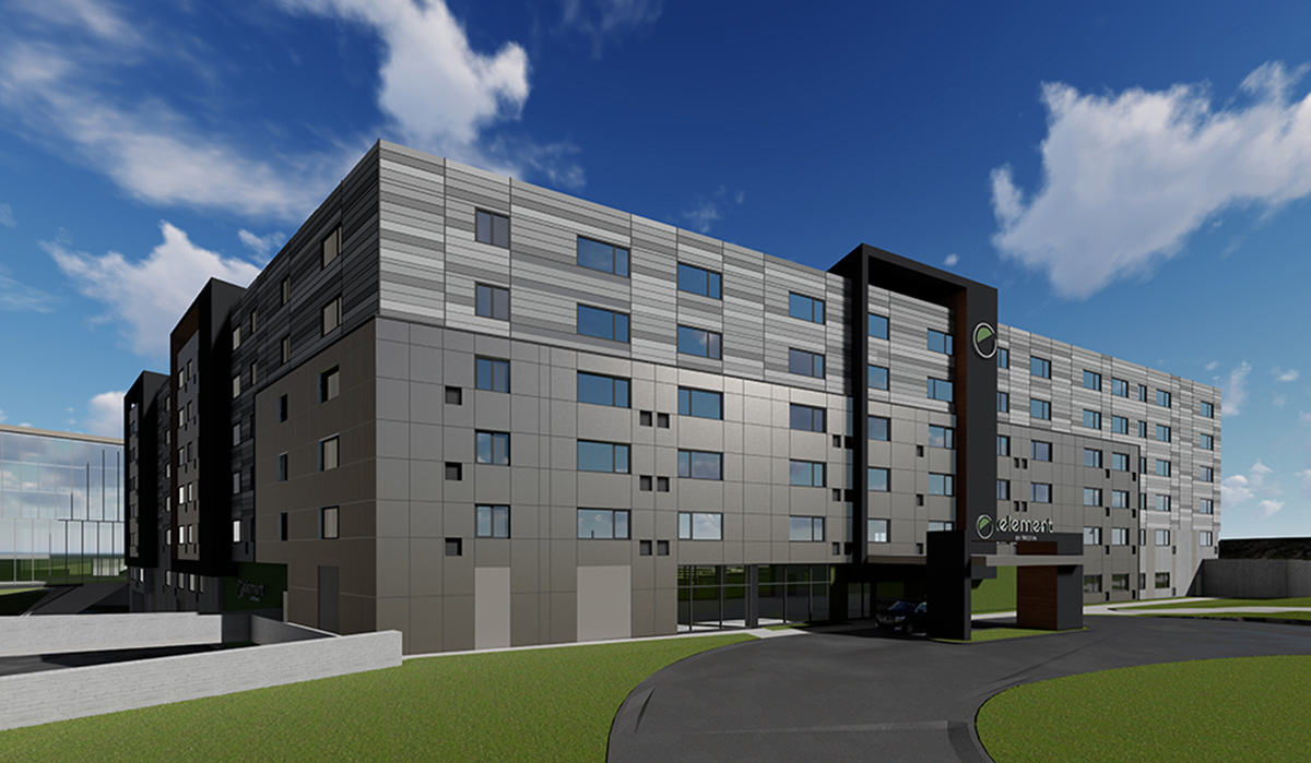 Mission Gateway Element Hotel in Mission, Kansas designed by NSPJ Architects