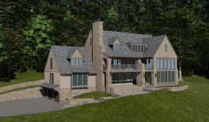 Exterior rendering of a Forest Hills Tennesseeof proposed home remodel by NSPJ Architects Kiley Darden