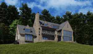 Exterior rendering of a Forest Hills Tennessee proposed home remodel by NSPJ Architects Kiley Darden