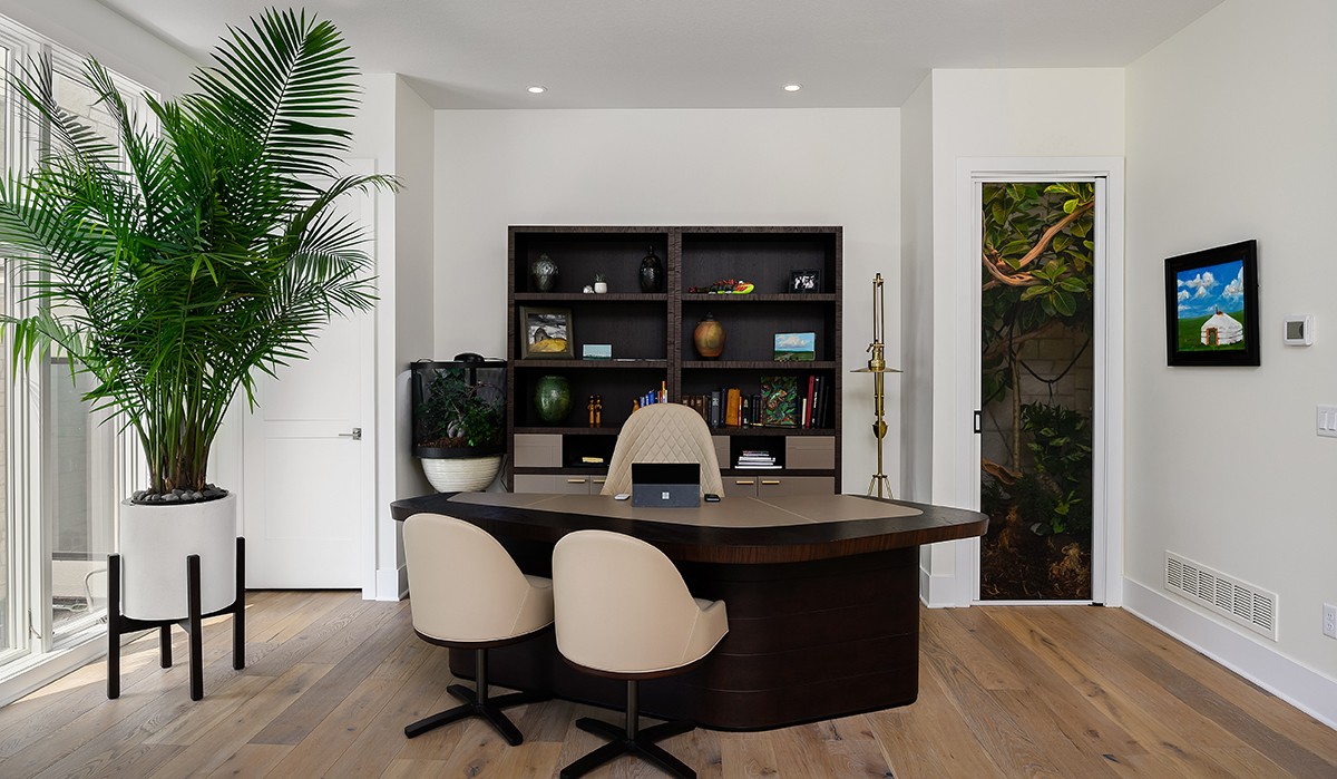 Modern Mediterranean At home office, reptile room
